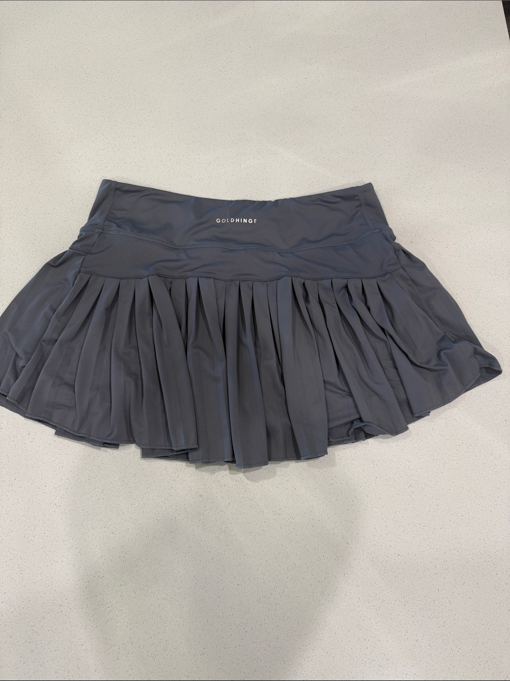GoldHinge Women's Pleated Mini Skirt — Charcoal Gray